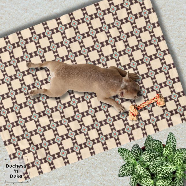 Couverture Polaire Aztec Cross Pattern Boho Southwest Design Pet  (Aztec Cross Pattern Boho Southwest Design Pet Fleece Blanket)