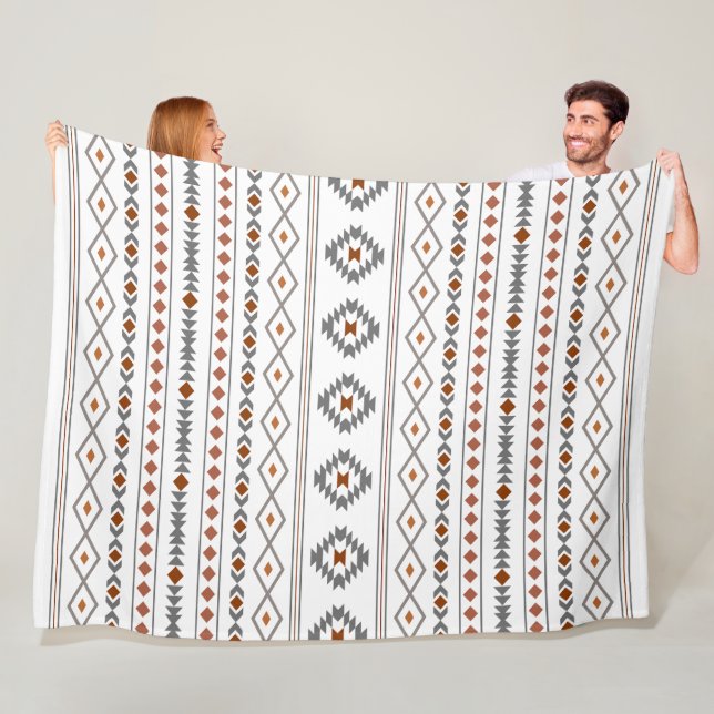 Couverture Polaire Aztec Gris Blanc Mixte Motifs Motif (En situation)
