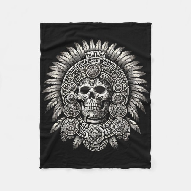 Couverture Polaire Aztec Mictlantecuhtli Boîte mexicaine de fierté (Devant)