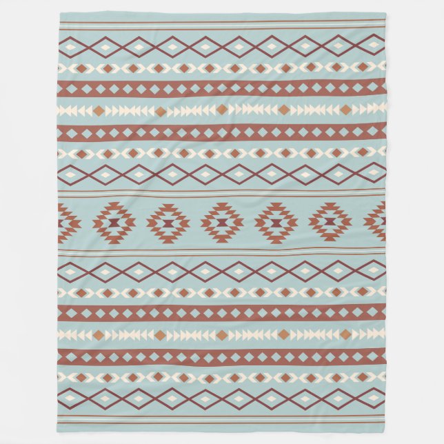 Couverture Polaire Aztec Mixte Motif Motif Rusts Crème Bleu (Devant)