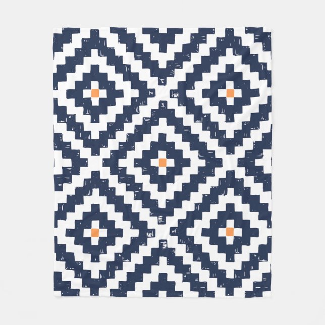 Couverture Polaire Aztec Navajo, Motif ethnique sans mer (Devant)