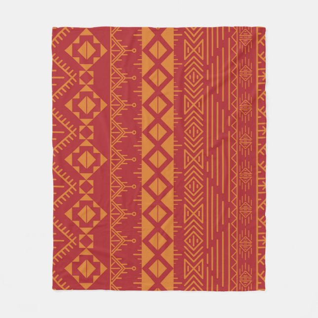Couverture Polaire Aztec Retro : Design Motif Vintage. (Devant)