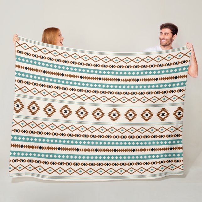 Couverture Polaire Aztec Turquoise Ter Blk Crm Motifs Mixés (H) Motif (En situation)