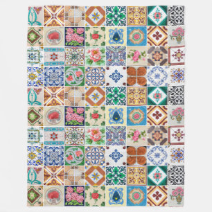 Couverture Polaire Azulejos & Peranakan Mural Hiver décoratif