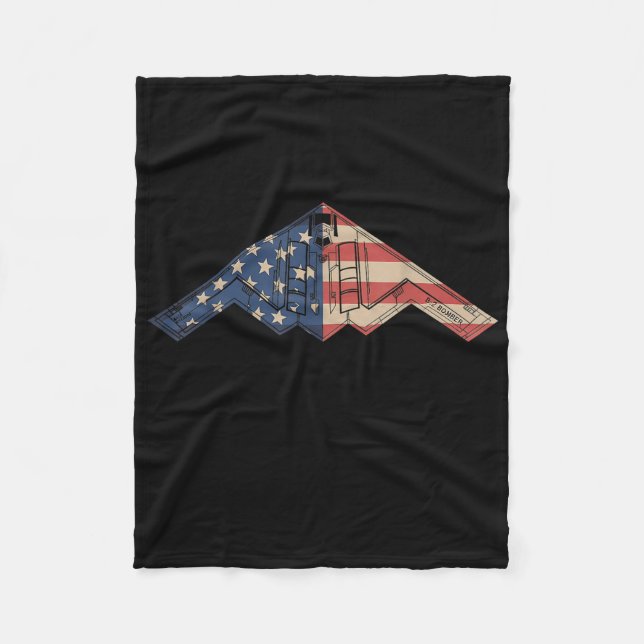 Couverture Polaire B-2 Bomber Stealth Aircraft Schematic American Fla (Devant)