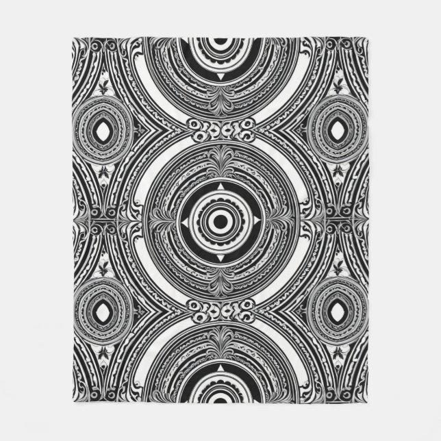 Couverture Polaire B&W Medallion Motif (Devant)