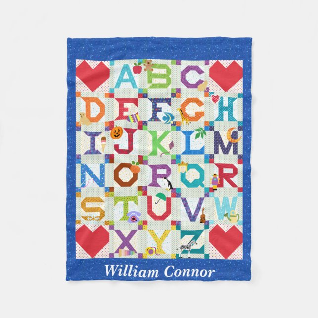Couverture Polaire Baby Boy Alphabet Conception de surface composée (Devant)