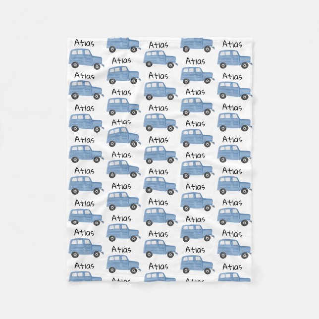 Couverture Polaire Baby Boy Blue Jeep Car personnalisée (Devant)