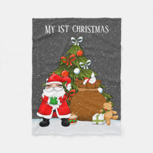 Couverture Polaire Baby first Christmas unisex Père Noël Holiday