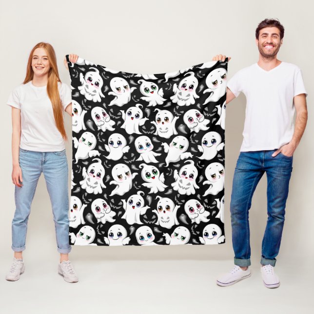 Couverture Polaire Baby Ghosts Éffrayant mignon Halloween humeur (En situation)