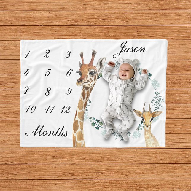 Couverture Polaire Baby Giraffe Cerf Enfant Jalon Aquarelle (Créateur téléchargé)