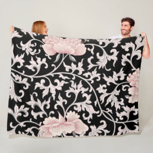 Couverture Polaire Baby Girl rose blanc noir noir Rose Motif victorie