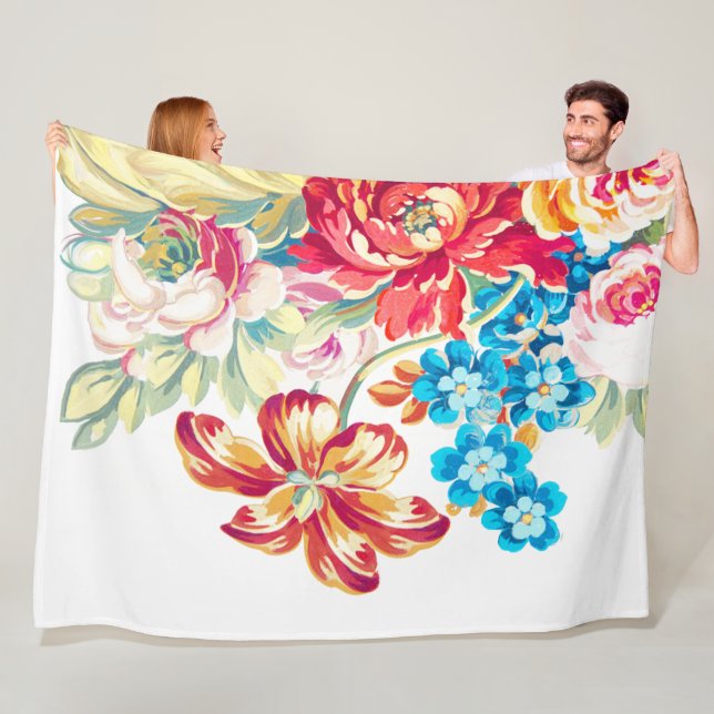 Couverture Polaire Baby Girl rose bleu Mint Motif victorien Rose (En situation)