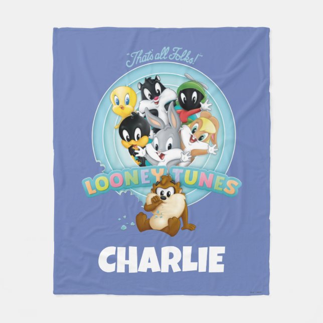 Couverture Polaire Baby LOONEY TUNES™ Logo | That's All Folks (Devant)