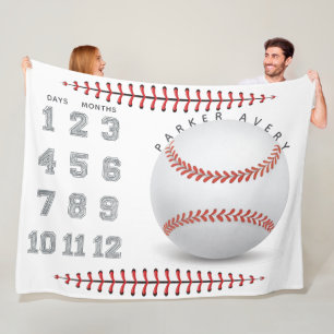 Couverture Polaire Baby Milestone Blanket Baseball