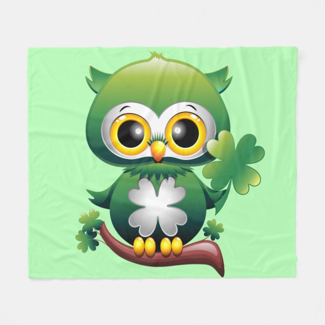 Couverture Polaire Baby Owl St Patrick Paddy Cartoon (Devant (Horizontal))