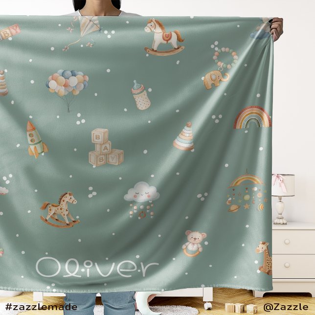 Couverture Polaire Baby shower d'automne de Boho (Boho Autumn Baby Shower Fleece Blanket)