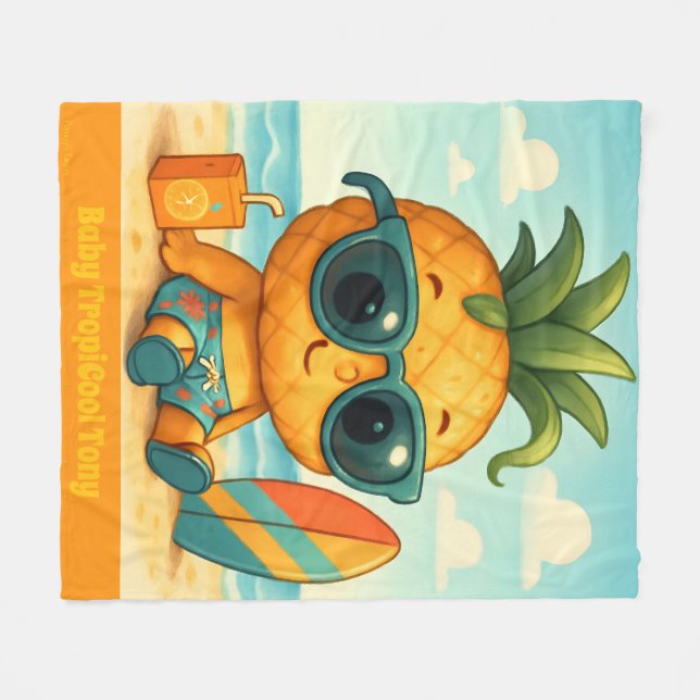 Couverture Polaire Baby TropiCool Tony - Pineapple Empire (Devant (Horizontal))