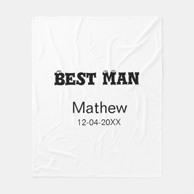Couverture Polaire Bachelor party de meilleur homme ajouter nom date  (Devant)