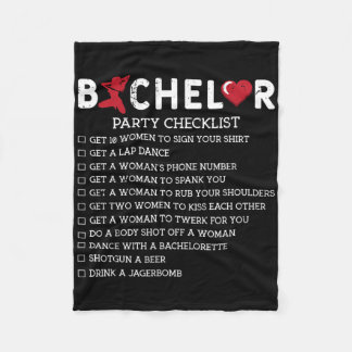 Couverture Polaire Bachelor Supplies Party Checklist Groom Groomsmen