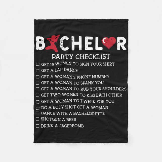 Couverture Polaire Bachelor Supplies Party Checklist Groom Groomsmen (Devant)