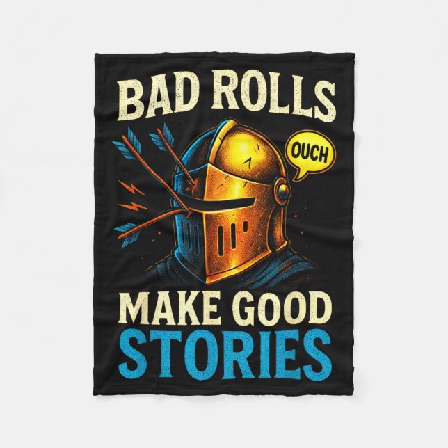 Couverture Polaire Bad Rolls Make Good Stories - Rpg Gaming Fun  (Devant)