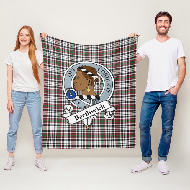 Couverture Polaire Badge De Clan Borthwick Tartan Plaid (En situation)