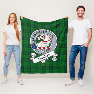 Couverture Polaire Badge de Clan de Chasse Dunbar Tartan Plaid