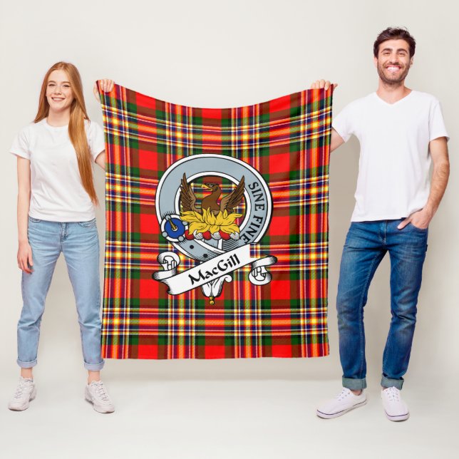 Couverture Polaire Badge de clan MacGill Tartan Plaid (En situation)