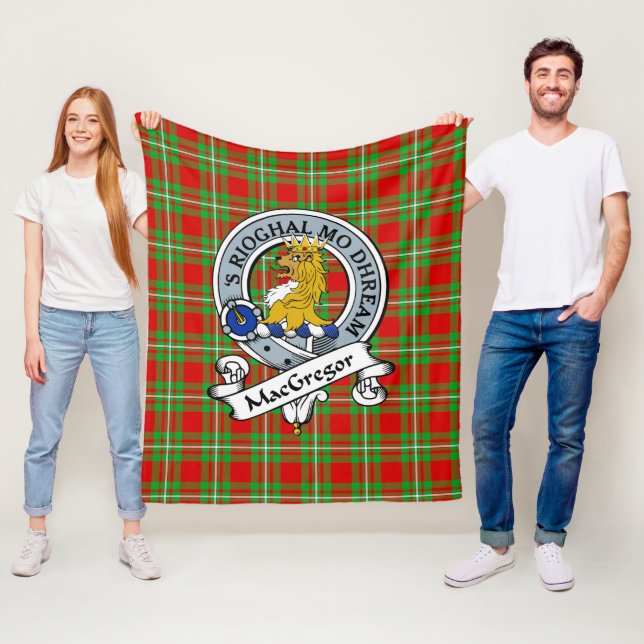 Couverture Polaire Badge de clan MacGregor Tartan Plaid (En situation)