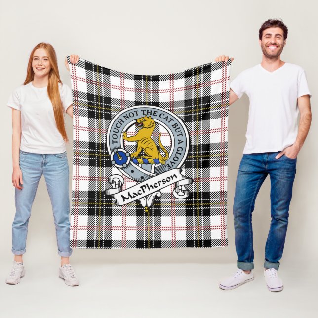 Couverture Polaire Badge de clan MacPherson Tartan Plaid (En situation)