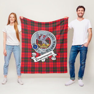 Couverture Polaire Badge de clan moderne Drummond Tartan Plaid