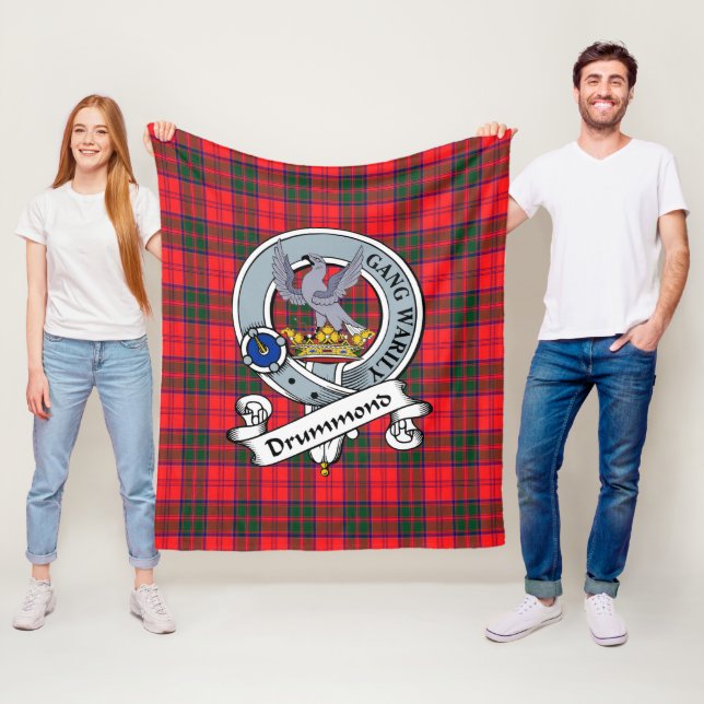 Couverture Polaire Badge de clan moderne Drummond Tartan Plaid (En situation)
