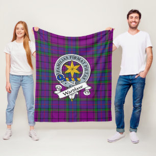 Couverture Polaire Badge de clan Wardlaw Tartan Plaid