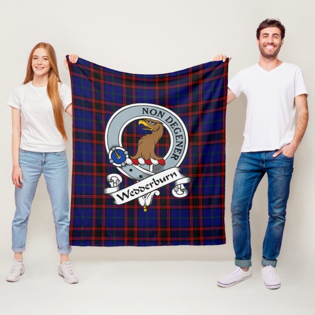 Couverture Polaire Badge de clan Wedderburn Tartan Plaid (En situation)