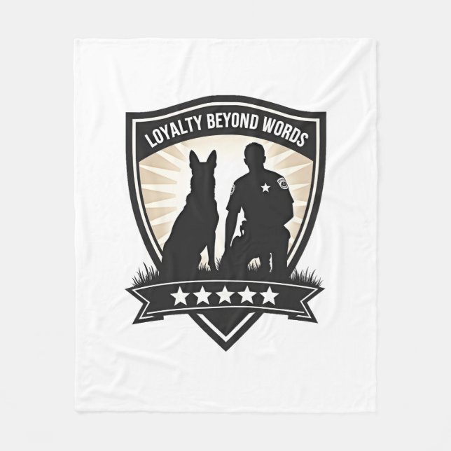 Couverture Polaire Badge de police K9 vintage Loyalty Beyond Words Ve (Devant)