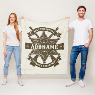 Couverture Polaire Badge de Rifles Adjoint Old West Sheriff Personnal