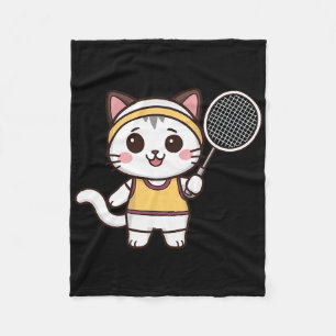 Couverture Polaire Badminton Funny Chat Femmes Filles Joueuse de badm