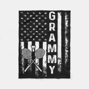 Couverture Polaire Badminton Grammy American Flag Vintage Christmas X