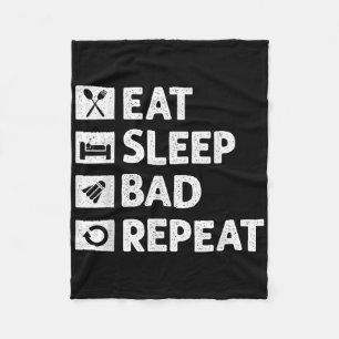 Couverture Polaire Badminton Mange Sleep Répéter Funny Shuttle Meme