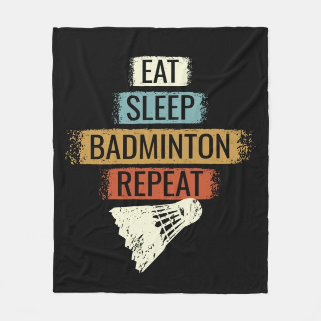 Couverture Polaire Badminton - Mangez le sommeil Badminton Répétition (Devant)