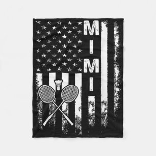 Couverture Polaire Badminton Mimi Drapeau Américain Noël Vintage Xma