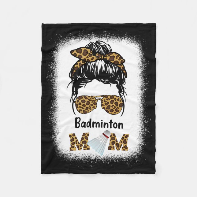 Couverture Polaire Badminton Mom Bleached Empreinte de léopard Women  (Devant)