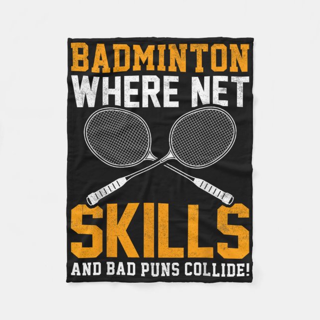 Couverture Polaire Badminton Net Compétences Mauvais Puns Collide Bad (Devant)