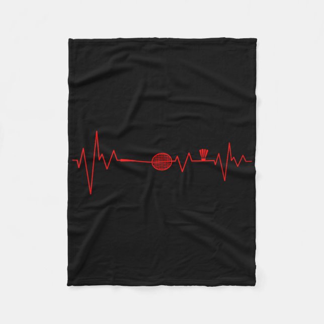 Couverture Polaire Badminton Player Heartbeat Racket Shuttle Sports  (Devant)