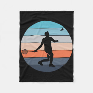 Couverture Polaire Badminton Player Racquet Sport Navette Retro Vinta