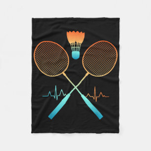 Couverture Polaire Badminton Rétro Avec Navette Battement De Coeur Ec