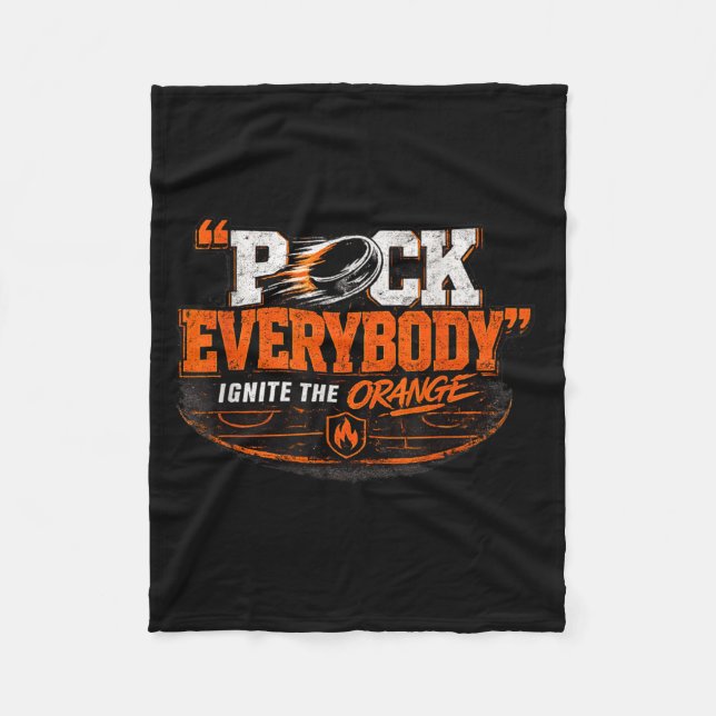 Couverture Polaire Bagarreur de hockey orange (Devant)