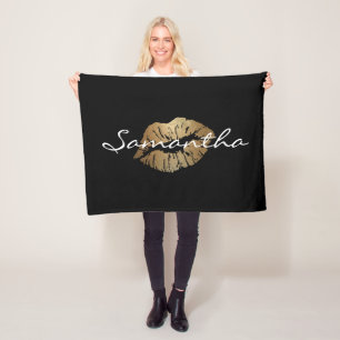 Couverture Polaire Baiser d'or de parties scintillantes de Faux