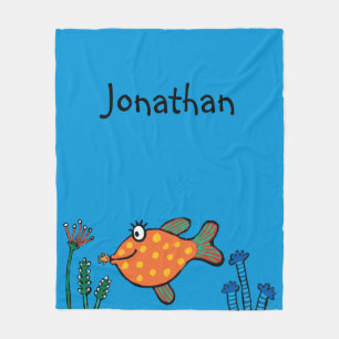 Couverture Polaire Baisers de poissons de maman et de bébé